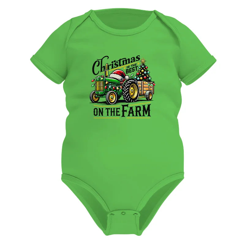 Image of Christmas Is The Best On The Farm 3 - Infant Fine Jersey Bodysuit