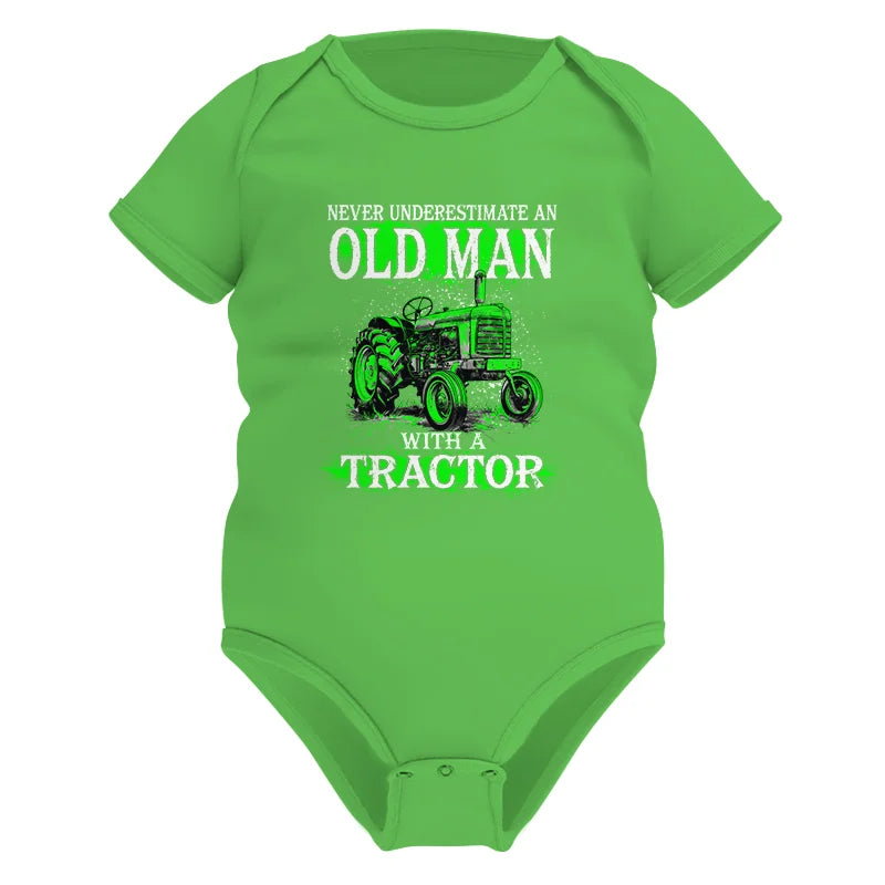 Funny Quote Never Underestimate Old Man Tractor - Infant Fine Jersey Bodysuit