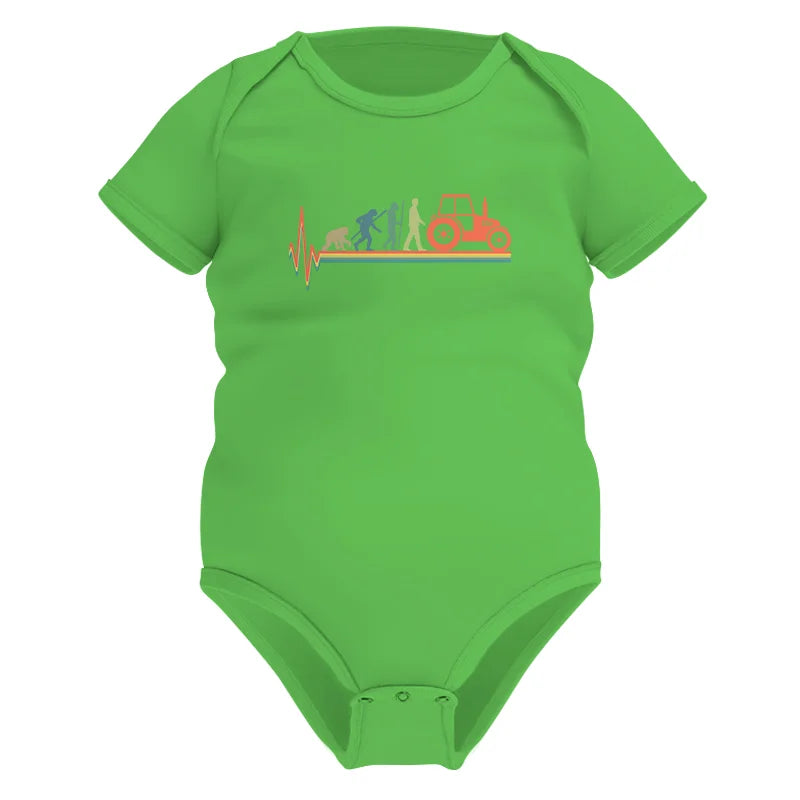 Heartbeat Evolution Farmer Tractor Agriculture Vintage - Infant Fine Jersey Bodysuit