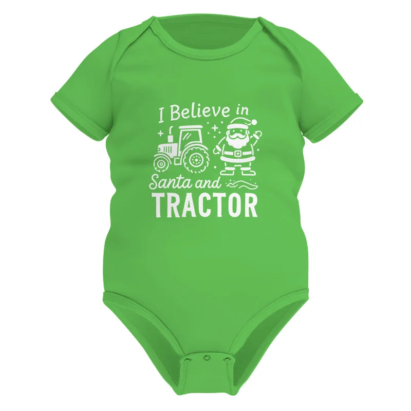 I Believe In Santa And Tractor - Infant Fine Jersey Bodysuit