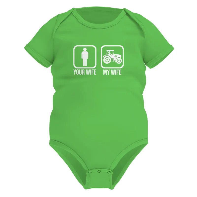 My Wife Is Cooler Than Yours Funny Farm Tractor 1 - Infant Fine Jersey Bodysuit