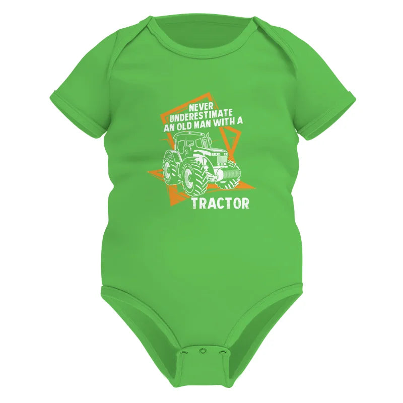 Never Underestimate An Old Man With A Tractor Farming Dad - Infant Fine Jersey Bodysuit