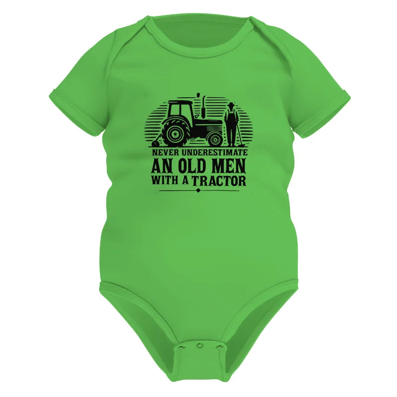 Never Underestimate An Old Men With A Tractor - Infant Fine Jersey Bodysuit