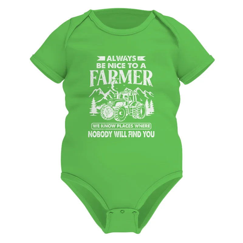 Image of Nice Farmer Funny Tractor Rancher Farming - Infant Fine Jersey Bodysuit