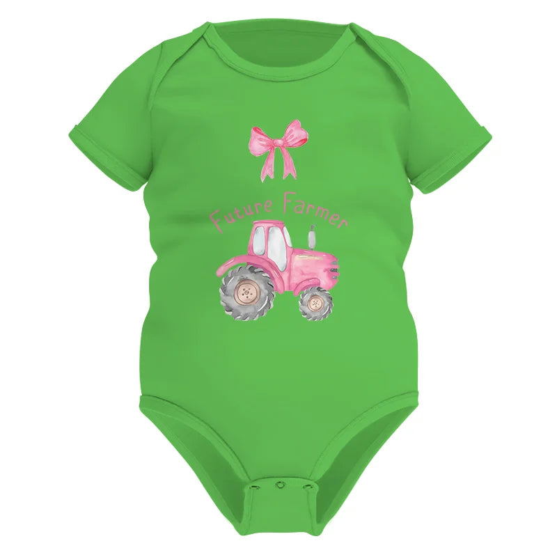 Pink Tractor For Future Farmer - Infant Fine Jersey Bodysuit