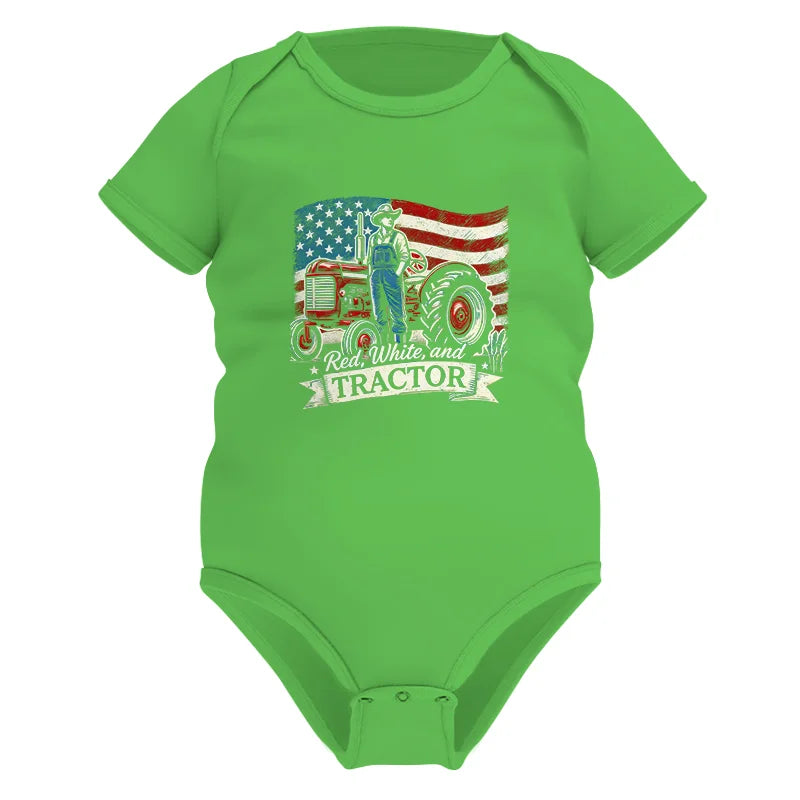 Red White And Tractor - Infant Fine Jersey Bodysuit