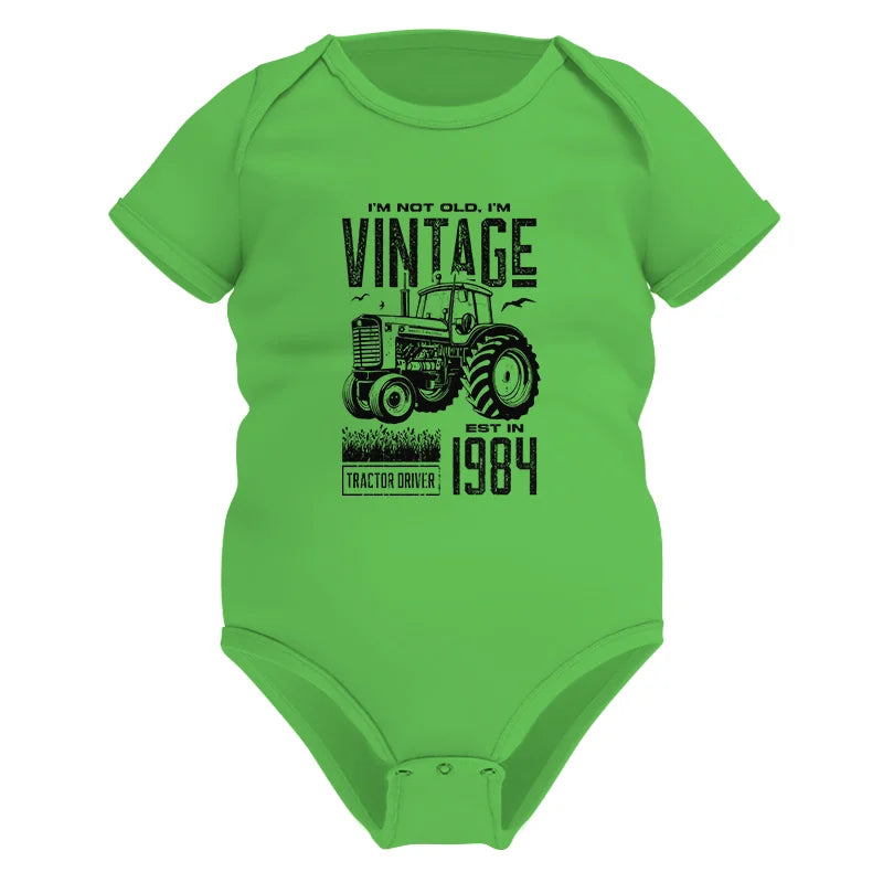 Vintage Tractor Farmer Birthday Born In 1984 1 - Infant Fine Jersey Bodysuit