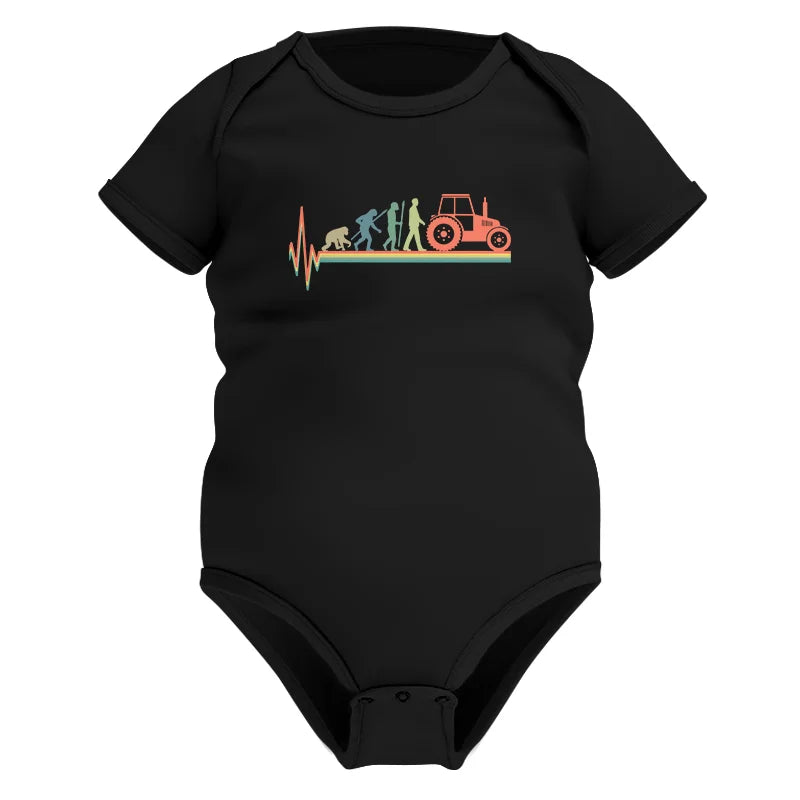 Heartbeat Evolution Farmer Tractor Agriculture Vintage - Infant Fine Jersey Bodysuit