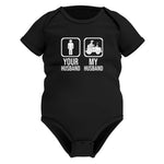 My Husband Is Cooler Than Yours Funny Farm Tractor 1 - Infant Fine Jersey Bodysuit