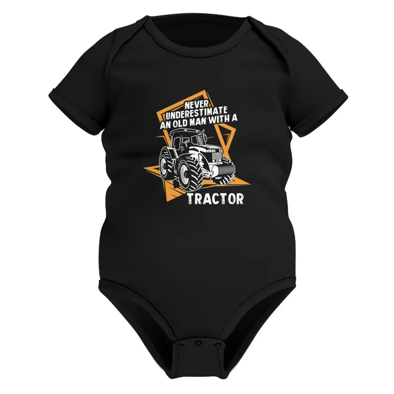 Never Underestimate An Old Man With A Tractor Farming Dad - Infant Fine Jersey Bodysuit