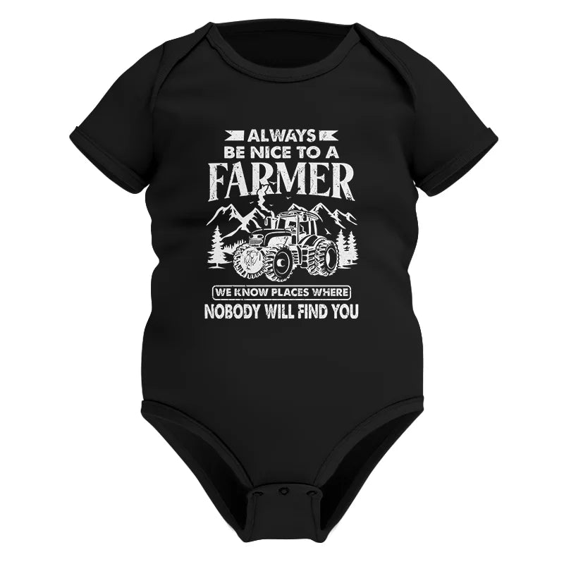 Image of Nice Farmer Funny Tractor Rancher Farming - Infant Fine Jersey Bodysuit