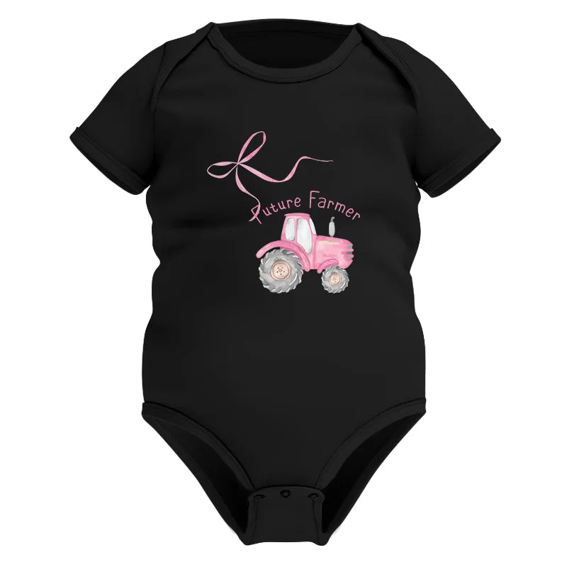 Pink Bow Cute Tractor - Infant Fine Jersey Bodysuit