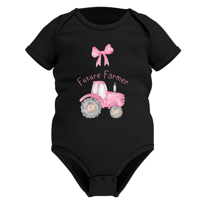 Pink Tractor For Future Farmer - Infant Fine Jersey Bodysuit