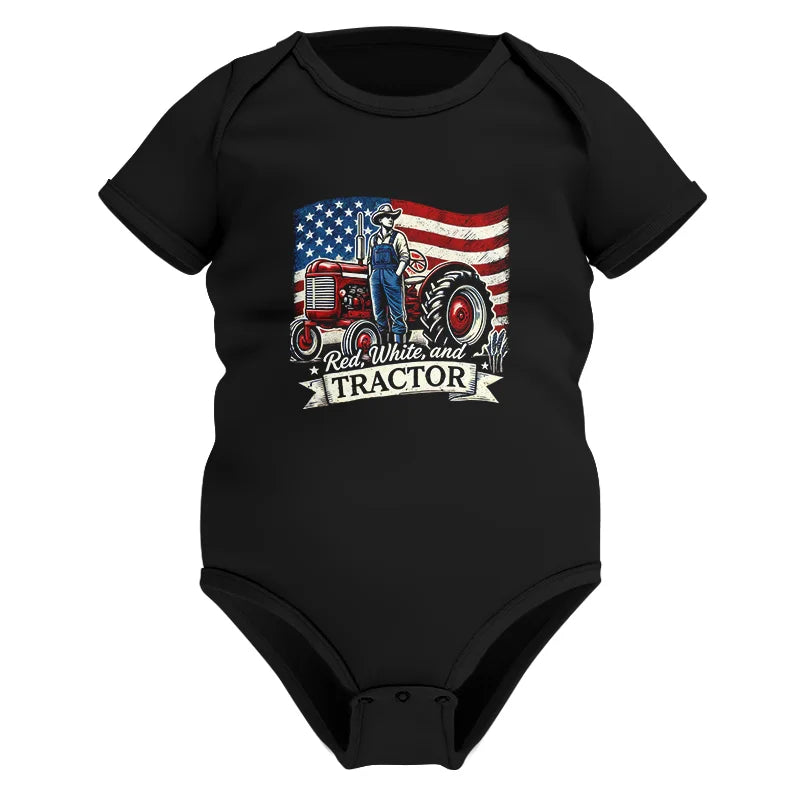 Red White And Tractor - Infant Fine Jersey Bodysuit