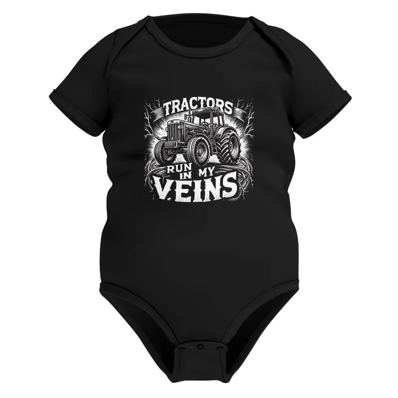 Image of Tractors Run In My Veins - Infant Fine Jersey Bodysuit