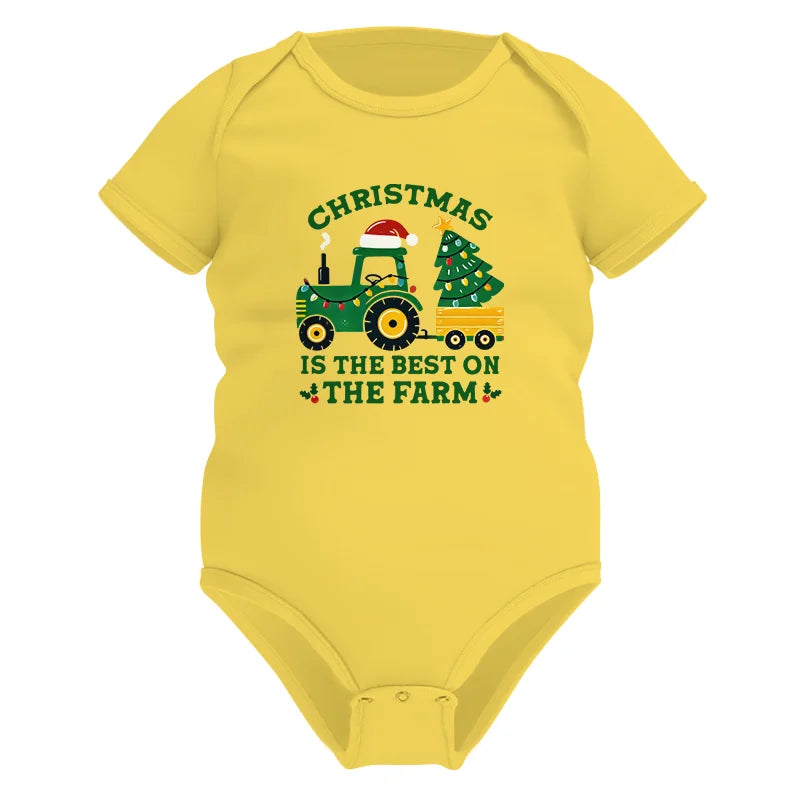 Image of Christmas Is The Best On The Farm - Infant Fine Jersey Bodysuit