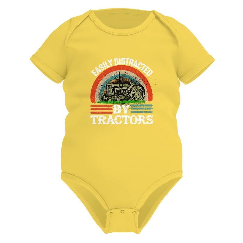 Image of Easily Distracted By Tractors - Infant Fine Jersey Bodysuit