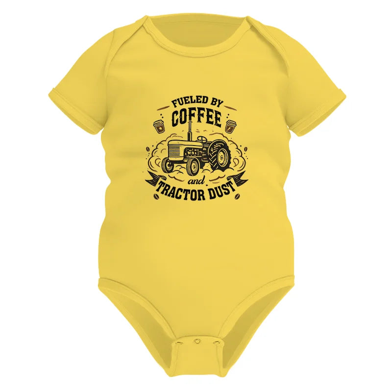 Image of Fueled By Coffee And Tractor Dust - Infant Fine Jersey Bodysuit