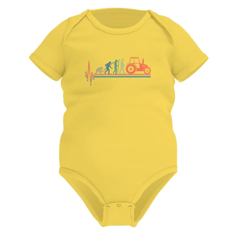 Heartbeat Evolution Farmer Tractor Agriculture Vintage - Infant Fine Jersey Bodysuit