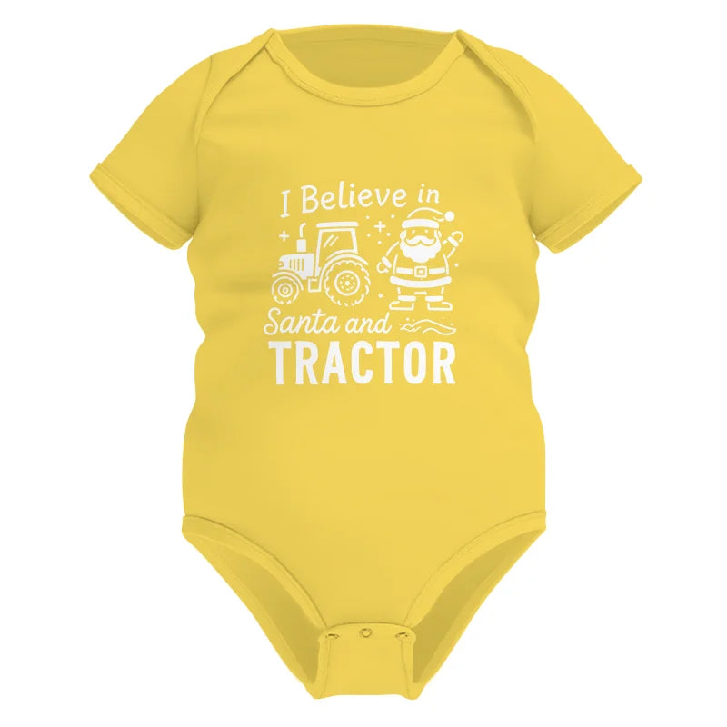 I Believe In Santa And Tractor - Infant Fine Jersey Bodysuit