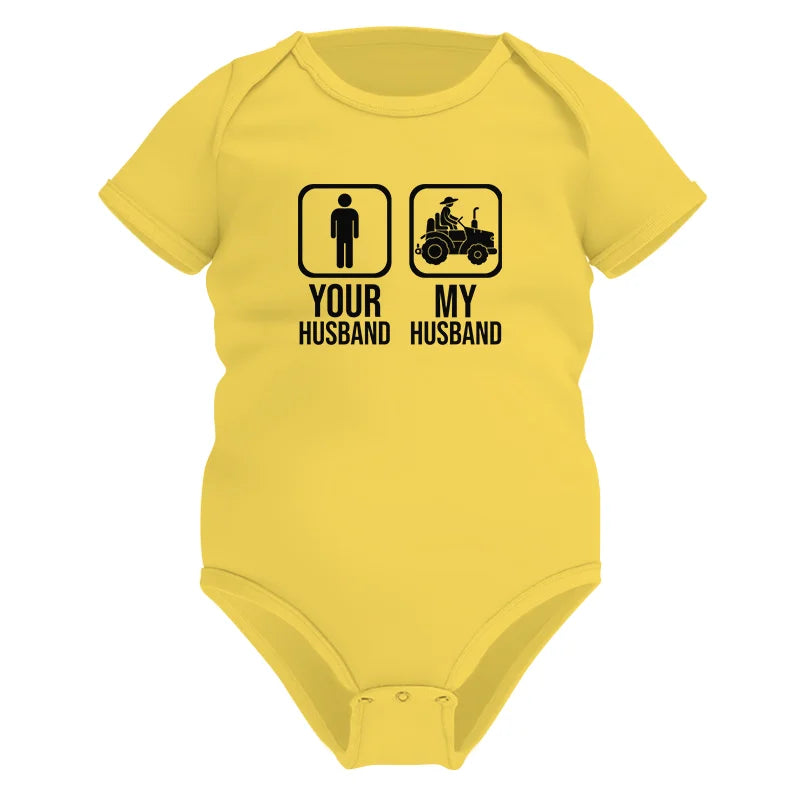 My Husband Is Cooler Than Yours Funny Farm Tractor 2 - Infant Fine Jersey Bodysuit