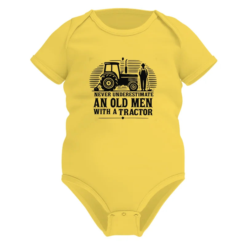 Never Underestimate An Old Men With A Tractor - Infant Fine Jersey Bodysuit