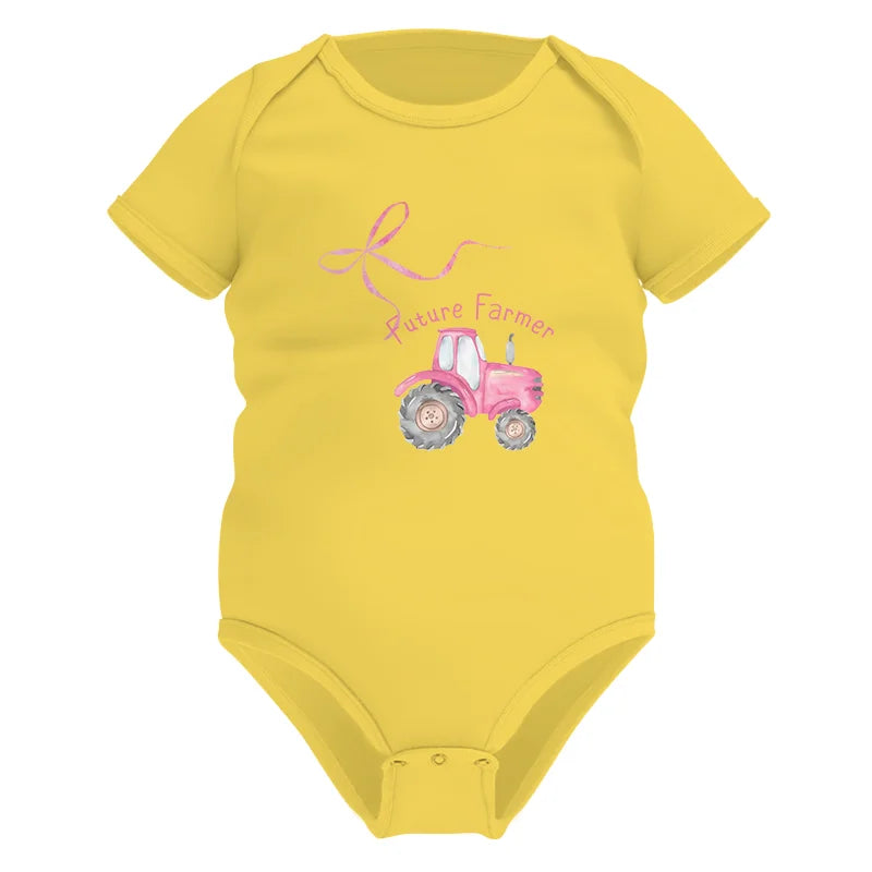 Pink Bow Cute Tractor - Infant Fine Jersey Bodysuit