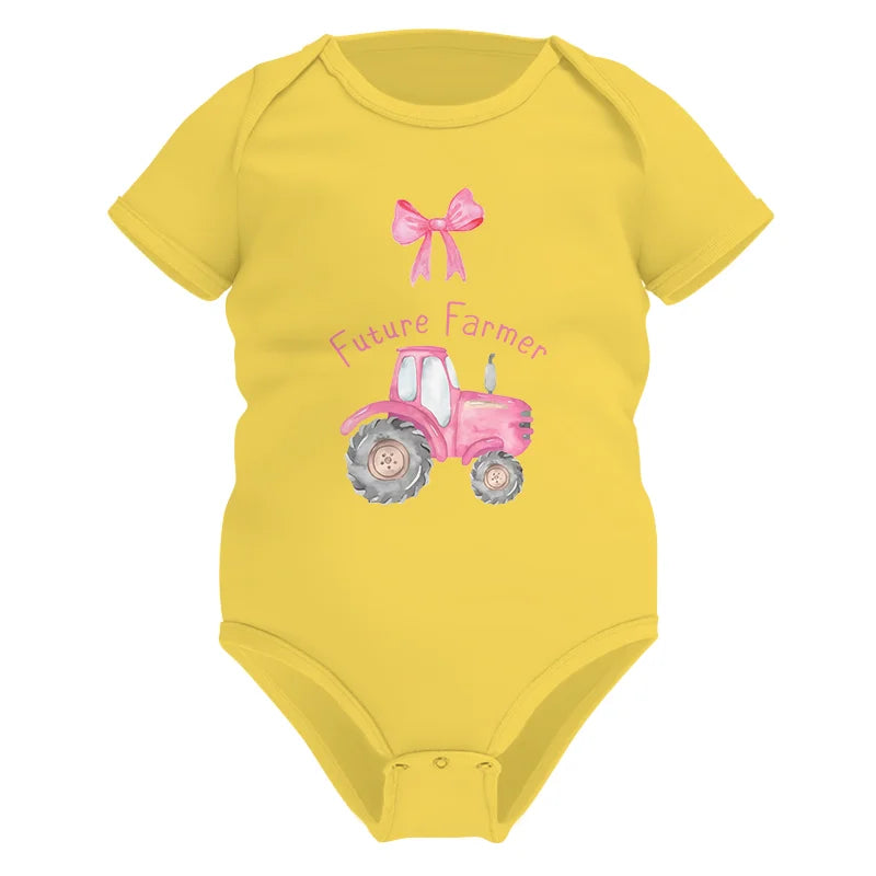 Pink Tractor For Future Farmer - Infant Fine Jersey Bodysuit