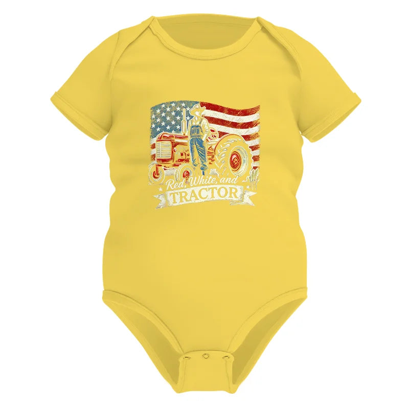 Red White And Tractor - Infant Fine Jersey Bodysuit