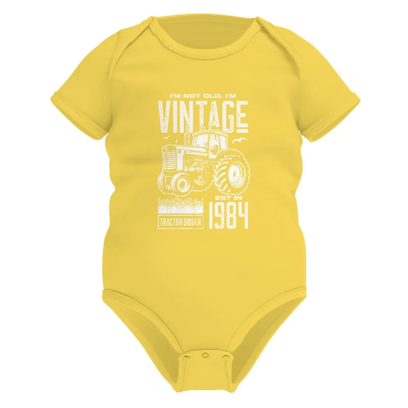 Vintage Tractor Farmer Birthday Born In 1984 2 - Infant Fine Jersey Bodysuit