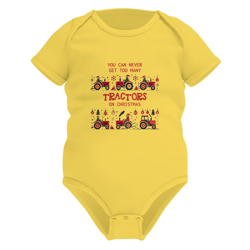 Image of You Can Never Get Too Many Tractors On Christmas 2 - Infant Fine Jersey Bodysuit