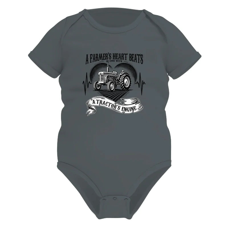 Image of A Farmer’s Heart Beats A Tractor’s Engine - Infant Fine Jersey Bodysuit