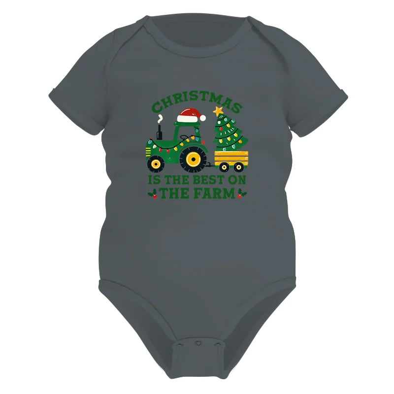 Image of Christmas Is The Best On The Farm - Infant Fine Jersey Bodysuit