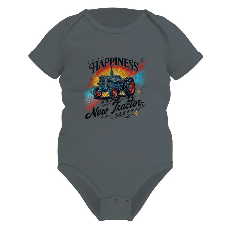 Image of Happiness Is The Smell Of A New Tractor - Infant Fine Jersey Bodysuit