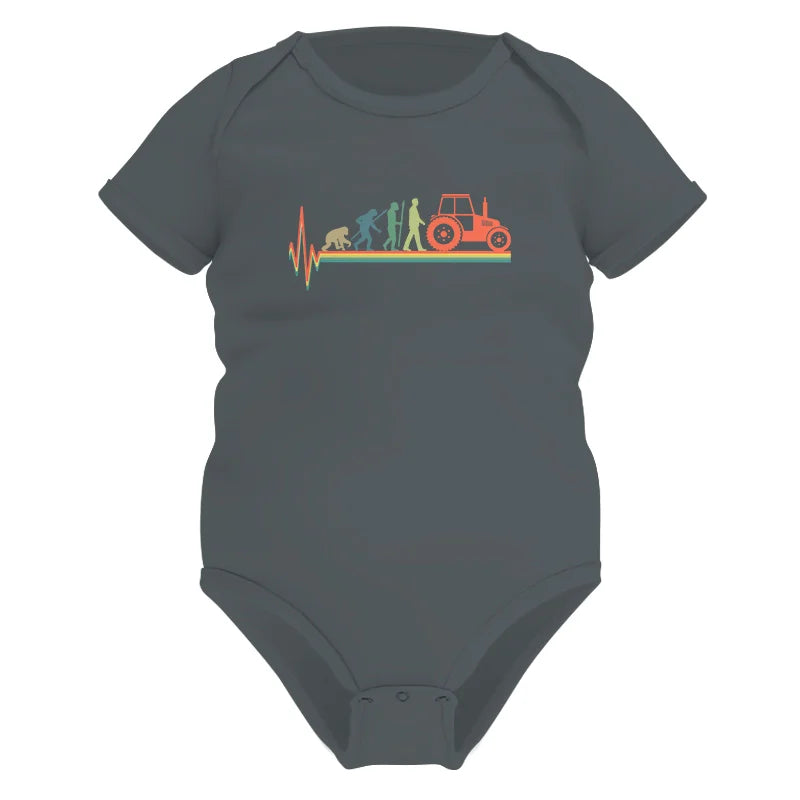 Heartbeat Evolution Farmer Tractor Agriculture Vintage - Infant Fine Jersey Bodysuit