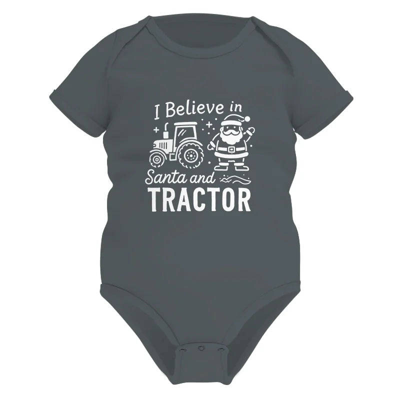 Image of I Believe In Santa And Tractor - Infant Fine Jersey Bodysuit