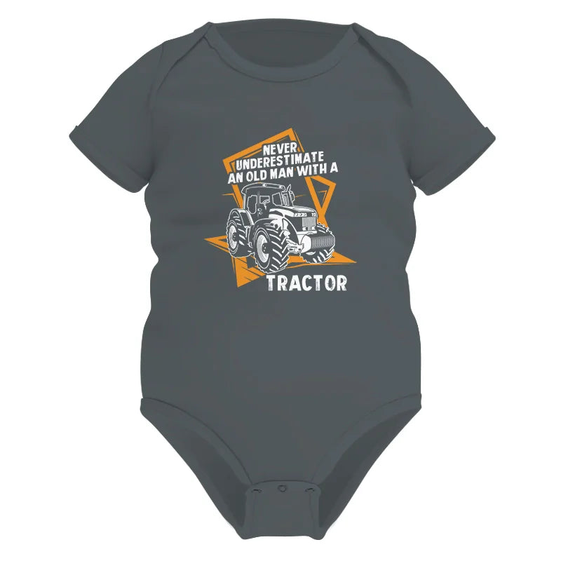 Never Underestimate An Old Man With A Tractor Farming Dad - Infant Fine Jersey Bodysuit