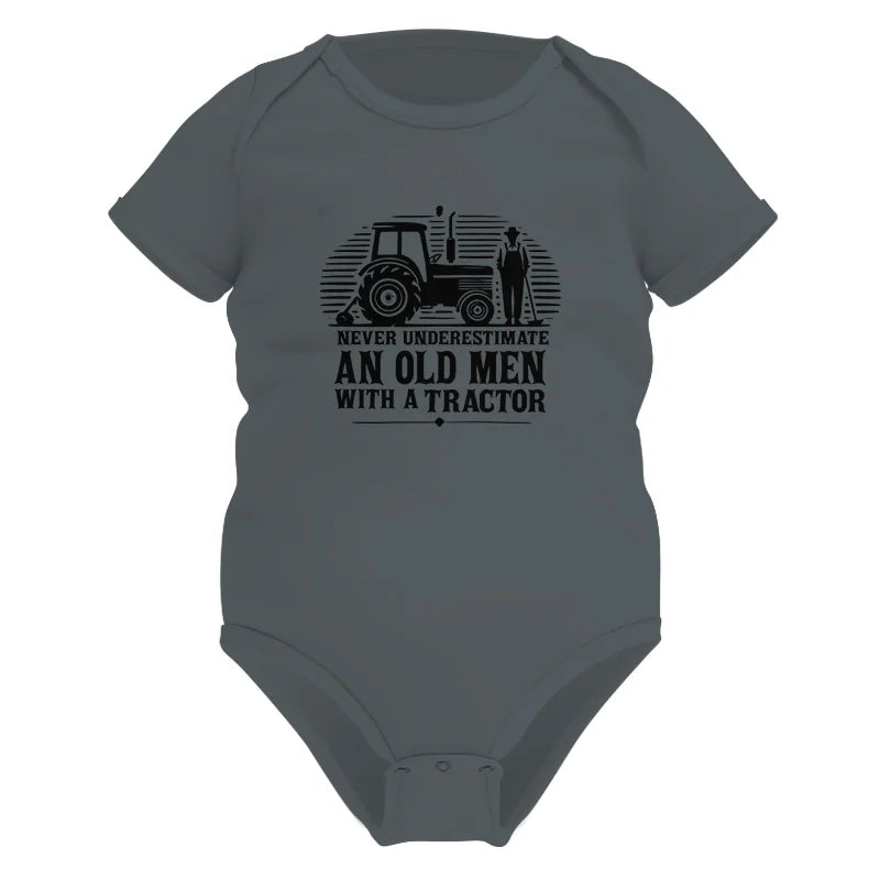 Never Underestimate An Old Men With A Tractor - Infant Fine Jersey Bodysuit