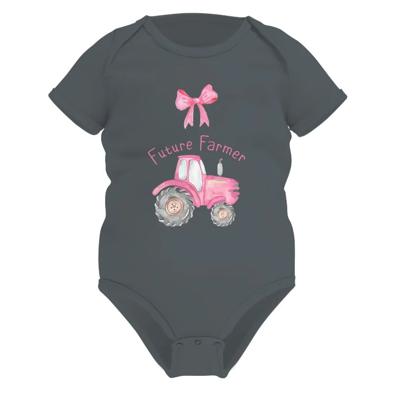 Image of Pink Tractor For Future Farmer - Infant Fine Jersey Bodysuit