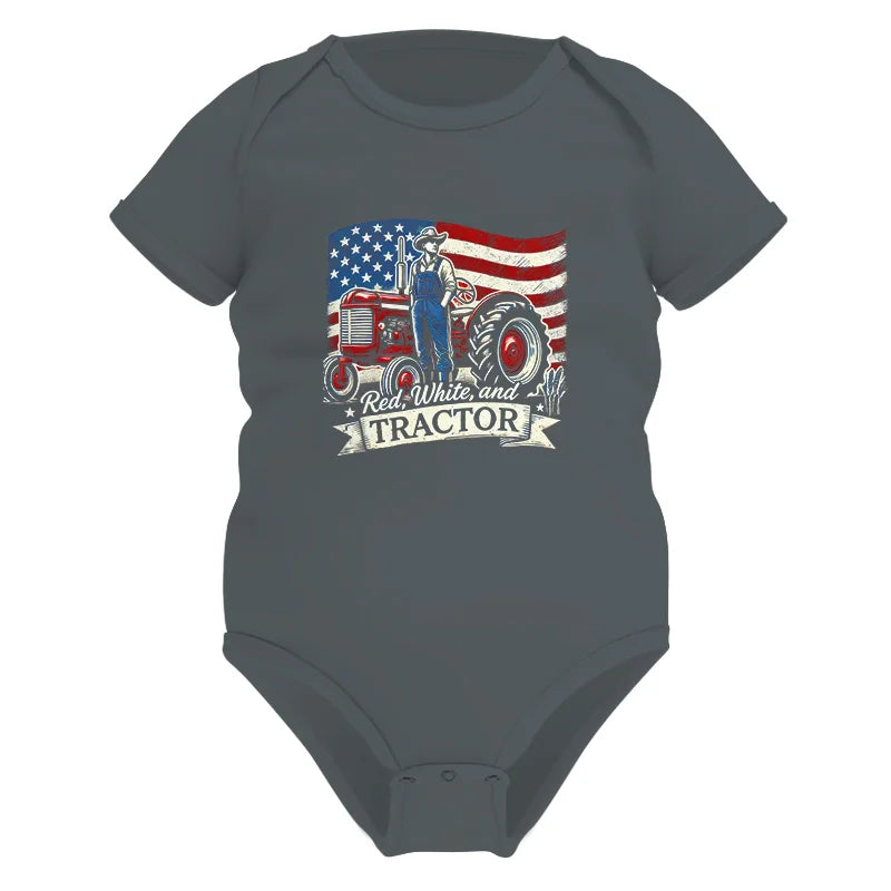 Red White And Tractor - Infant Fine Jersey Bodysuit