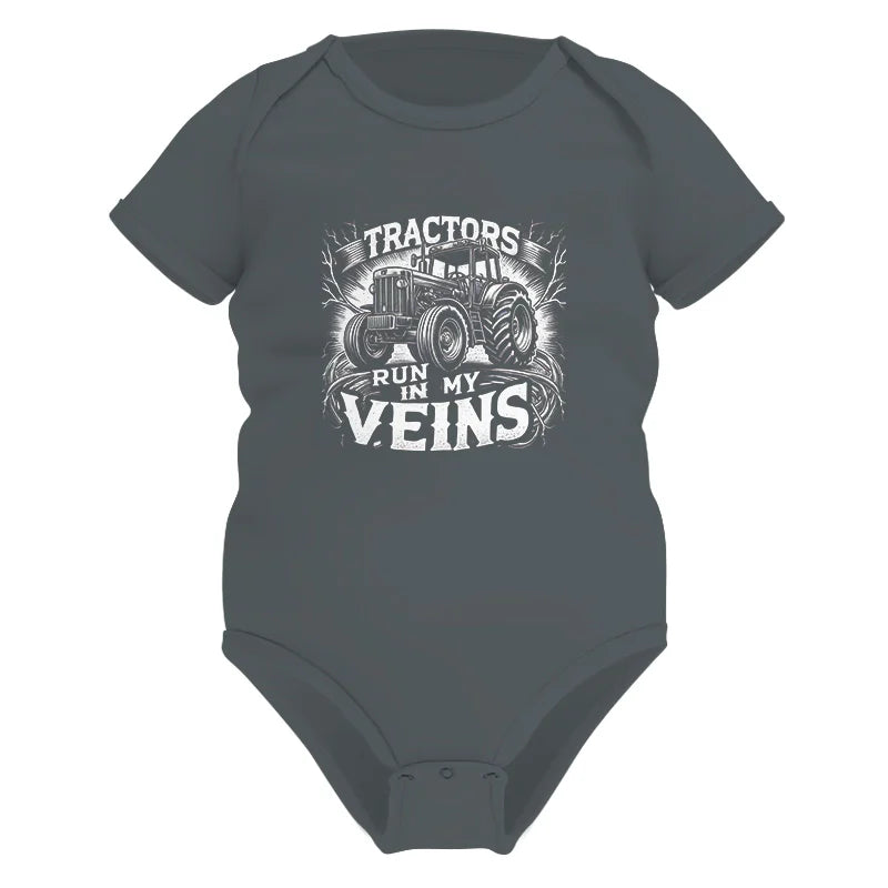 Tractors Run In My Veins - Infant Fine Jersey Bodysuit