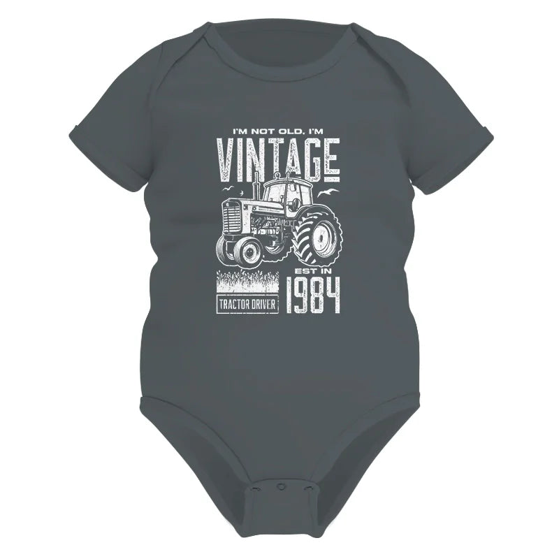 Vintage Tractor Farmer Birthday Born In 1984 2 - Infant Fine Jersey Bodysuit