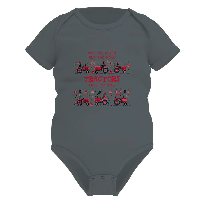 Image of You Can Never Get Too Many Tractors On Christmas 2 - Infant Fine Jersey Bodysuit