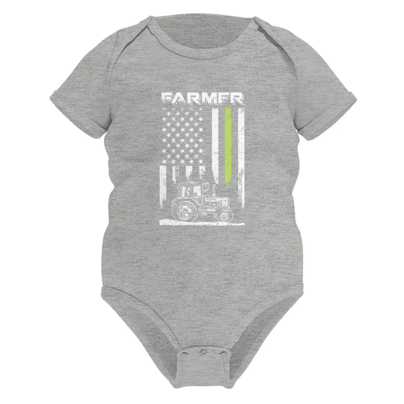 Farmer Tractor Patriotic American Flag - Infant Fine Jersey Bodysuit