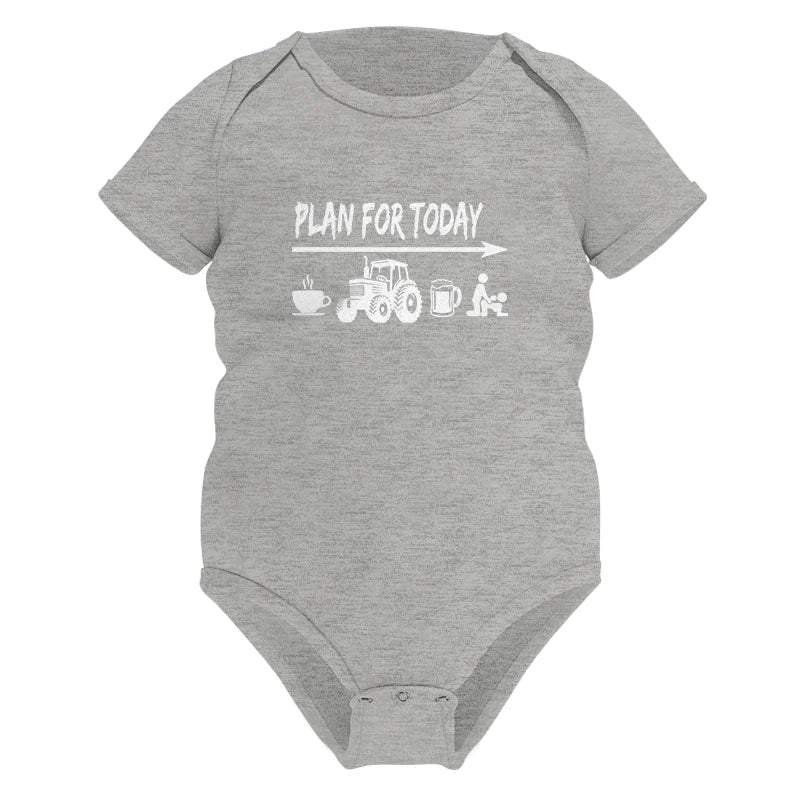 Funny Farmer Plan For Today Coffee Tractor Beer Bed - Infant Fine Jersey Bodysuit