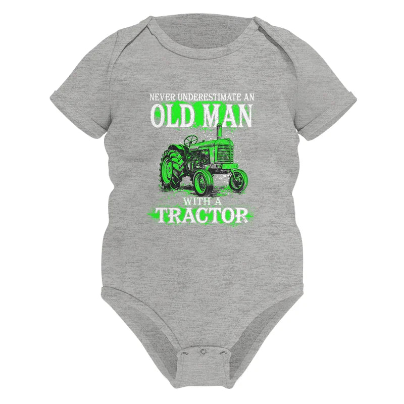 Funny Quote Never Underestimate Old Man Tractor - Infant Fine Jersey Bodysuit