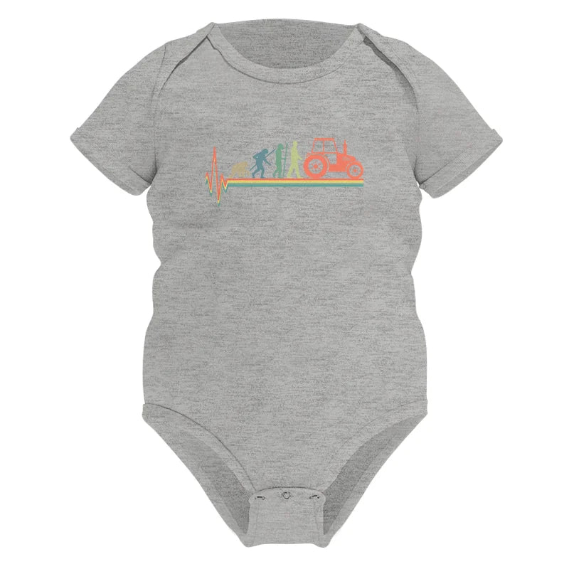 Heartbeat Evolution Farmer Tractor Agriculture Vintage - Infant Fine Jersey Bodysuit