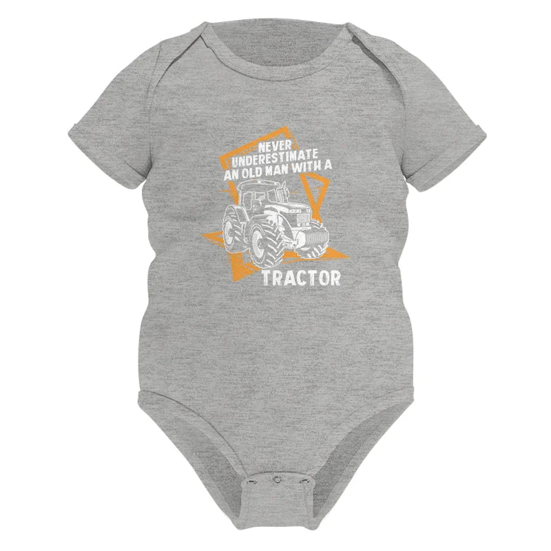 Never Underestimate An Old Man With A Tractor Farming Dad - Infant Fine Jersey Bodysuit