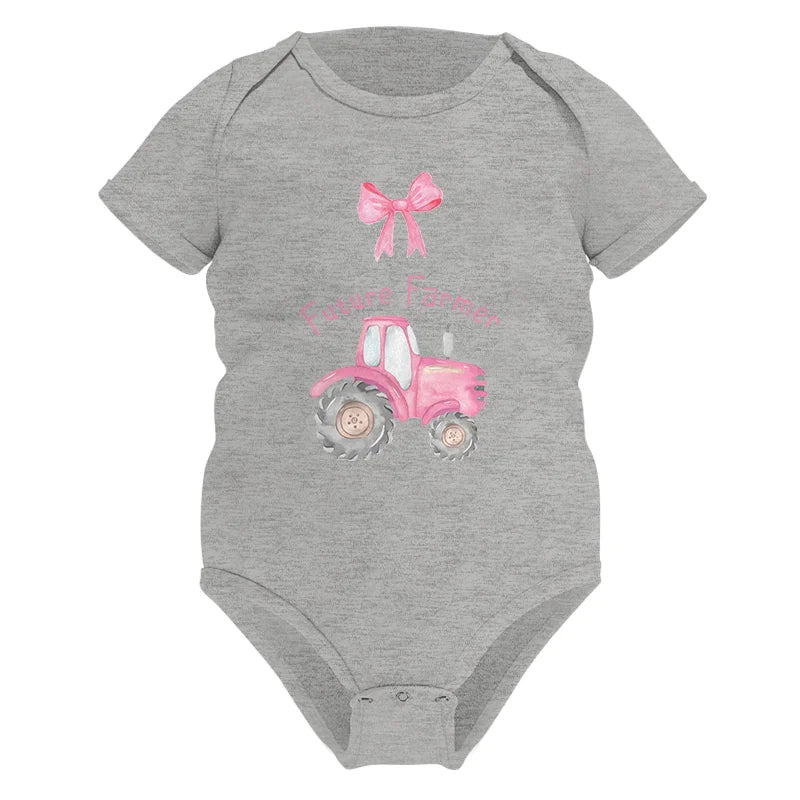 Pink Tractor For Future Farmer - Infant Fine Jersey Bodysuit