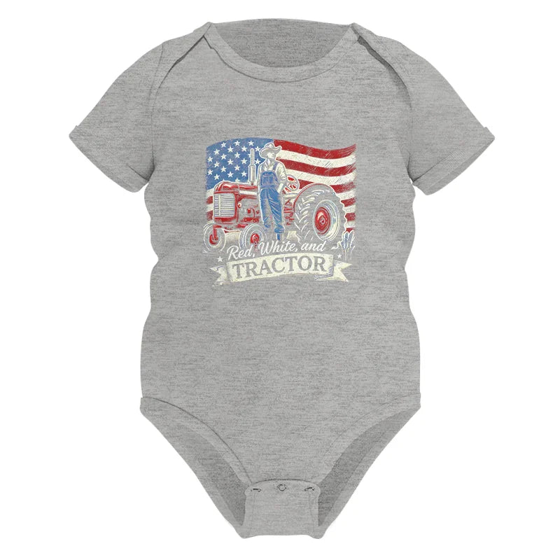 Red White And Tractor - Infant Fine Jersey Bodysuit